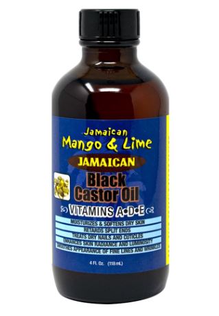 JAMAICAN MANGO & LIME Black Castor Oil - Vitamin A-D-E (4oz)